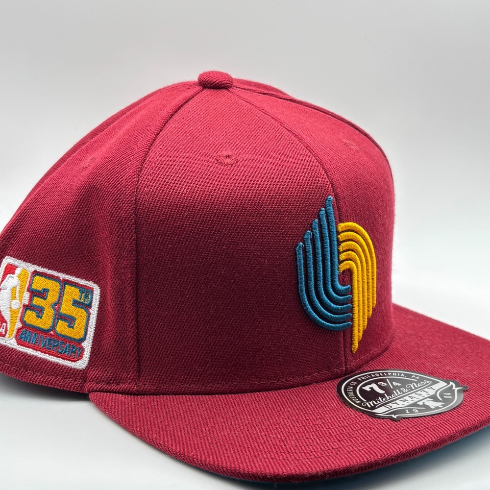 Mitchell & Ness Hat Mens 7 3/4 Cardinal Portland Trail Blazers NBA Fitted Cap
